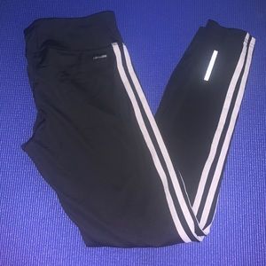 Adidas Black with white stripes sweatpants/running pants/leggings/track pants